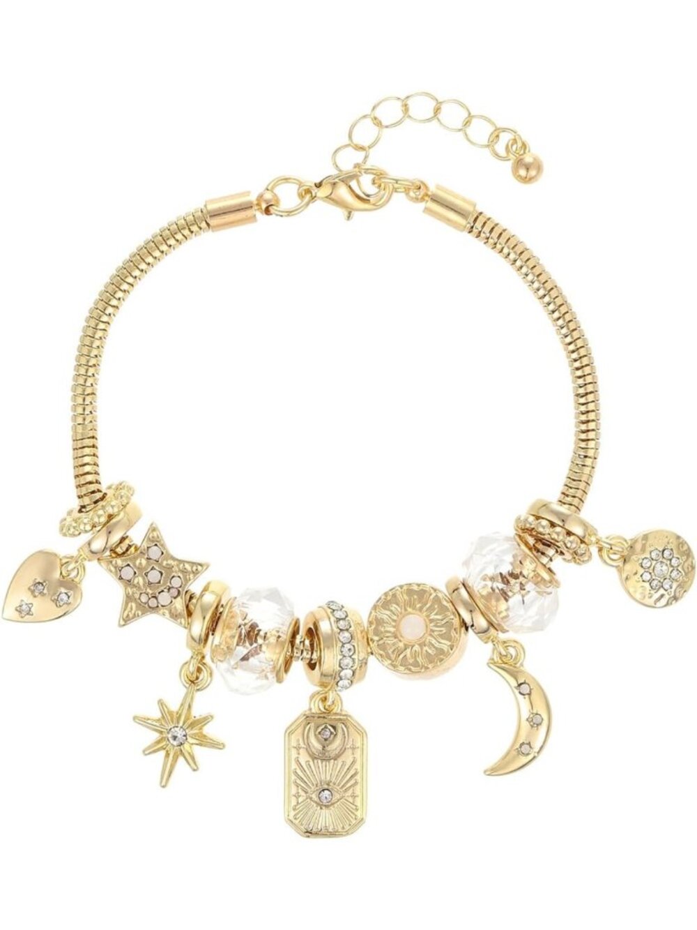 Elegant Gold Plated Charm Bracelet for Women - Adjustable, Stylish Jewelry
